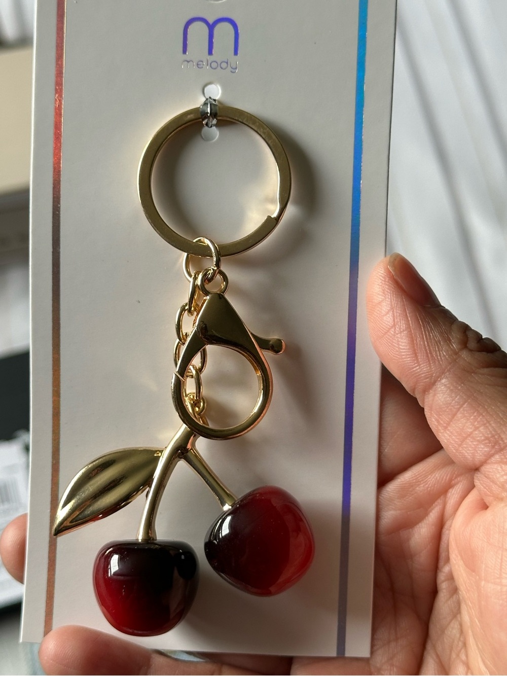 Cherry bag charm ,keychain